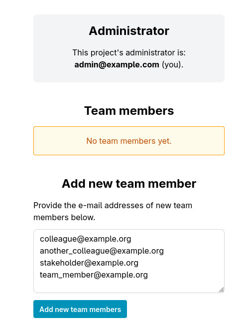 Project created notice